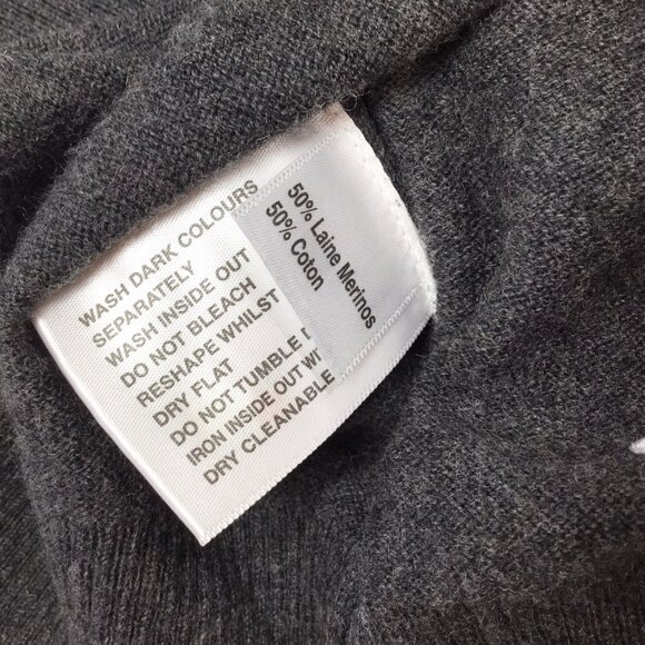 Peter Gribby NWT Sweater Merino Cotton Blend Size XL Jumper V Neck Long Sleeve - Picture 7 of 8